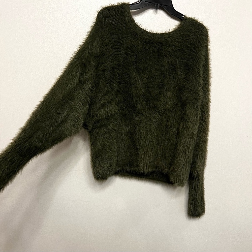 Jessica Simpson‎ Dark Green Fuzzy Sweater Womens Medium - Picture 2 of 6